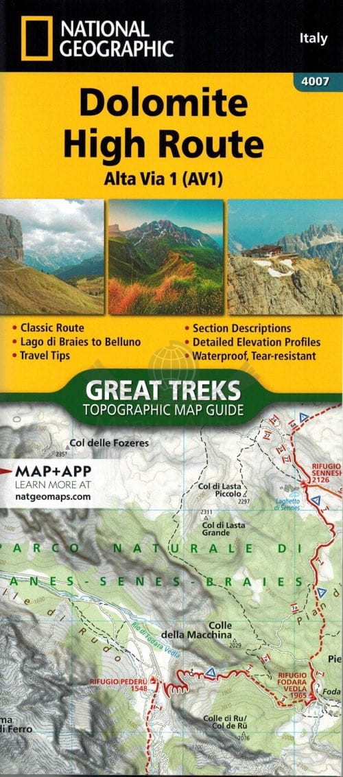 Dolomite High Route / Dolomity Alta Via1. Wodoodporny atlas turystyczny. Wyd. 2025. National Geographic