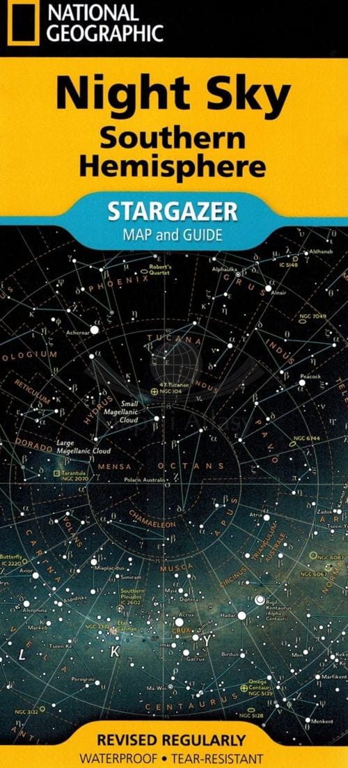 Nocne niebo - półkula południowa  / The Night Sky. Wodoodporna mapa. National Geographic