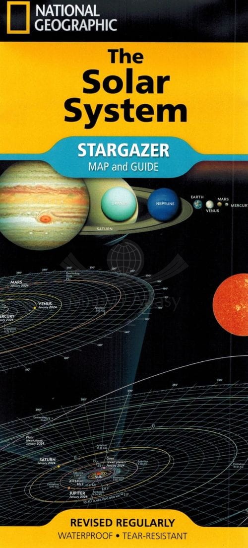 Układ Słoneczny/ The Solar System. Wodoodporna mapa. National Geographic