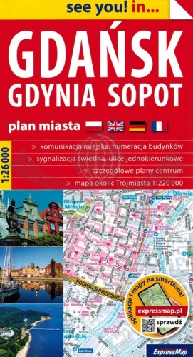 Trójmiasto. Gdańsk, Gdynia, Sopot. Mapa / Plan miasta wydawnictwa ExpressMap. Okładka