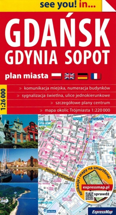Trójmiasto. Gdańsk, Gdynia, Sopot. Mapa / Plan miasta wydawnictwa ExpressMap. Okładka