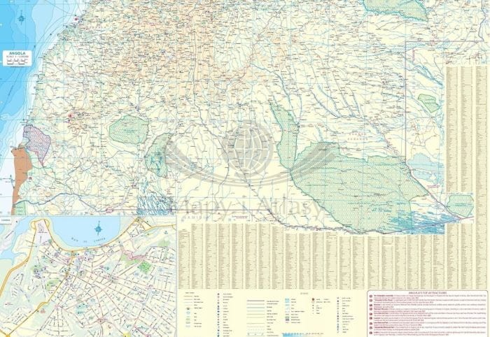 Angola 1:1 430 000. Mapa samochodowo-turystyczna wydawnictwa ITMB. Druga strona