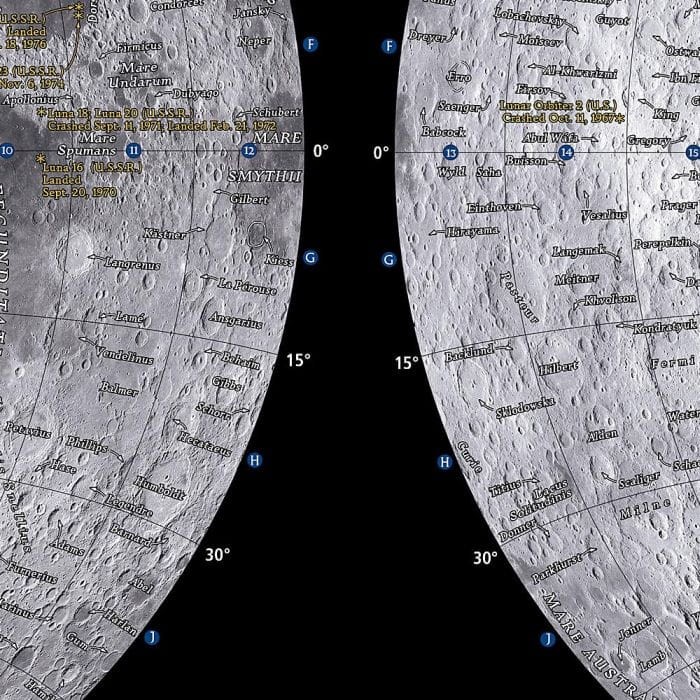 Księżyc/ The Moon. Wodoodporna mapa wydawnictwa National Geographic. Fragment 2