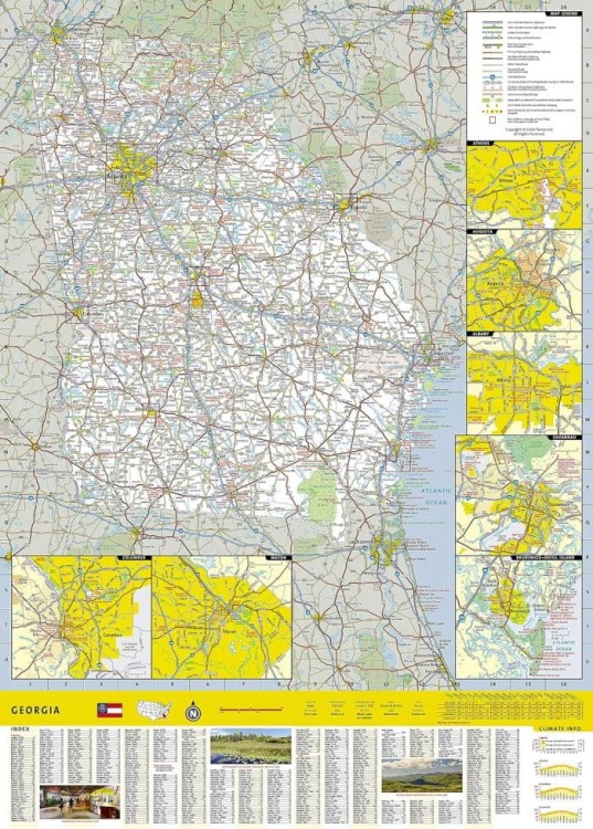 Gruzja. Wodoodporna mapa samochodowo-turystyczna wydawnictwa National Geographic. Druga strona