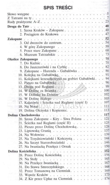 Tatry Polskie. Przewodnik autorstwa Józefa Nyki. Spis treści 1
