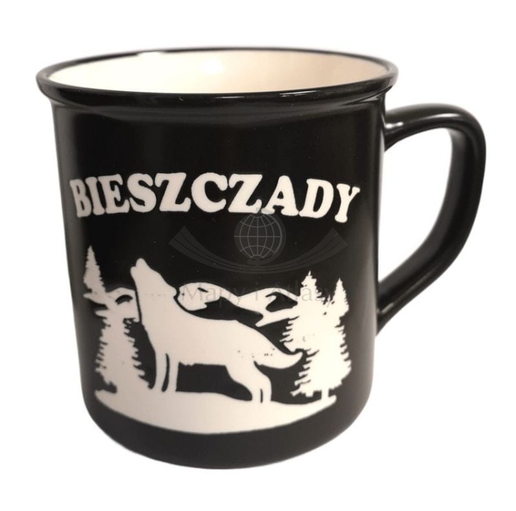 Bieszczady. Kubek ceramiczny 300 ml. Kolor czarny