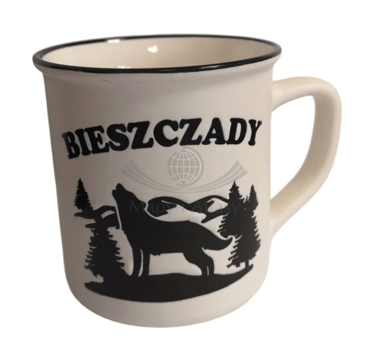 Bieszczady. Kubek ceramiczny 300 ml. Kolor biały