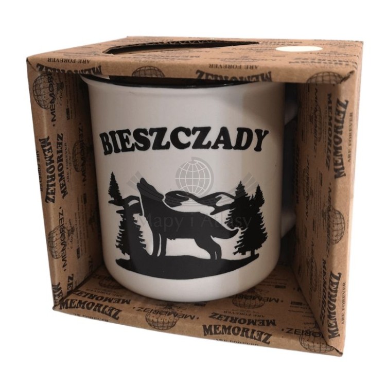 Bieszczady. Kubek ceramiczny 300 ml. Kolor biały. Opakowanie