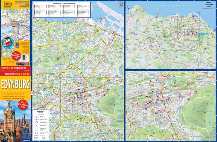 Edynburg. Laminowana mapa / Plan miasta + Miniprzewodnik wydawnictwa ExpressMap. Strona pierwsza