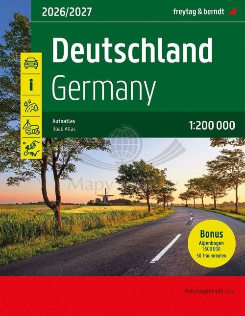 Niemcy 1:200 000. Atlas samochodowy wydawnictwa Freytag Berndt. Okładka