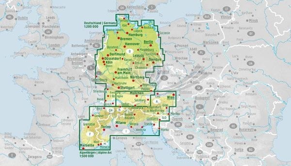 Niemcy 1:200 000. Atlas samochodowy wydawnictwa Freytag Berndt. Zasięg