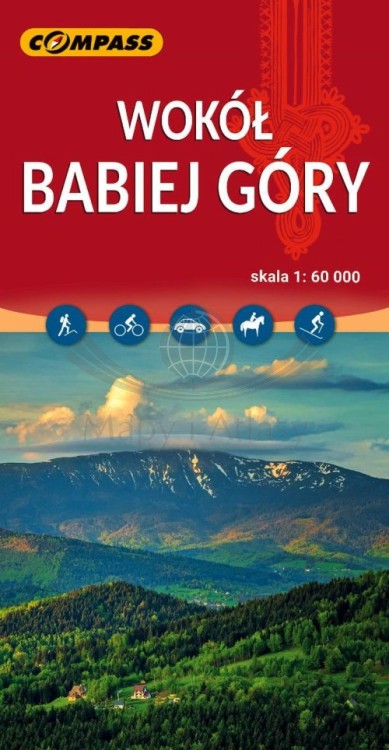 Wokół Babiej Góry / Babia Góra. Beskid Żywiecki, Orawa. Mapa turystyczna wydawnictwa Compass. Okładka