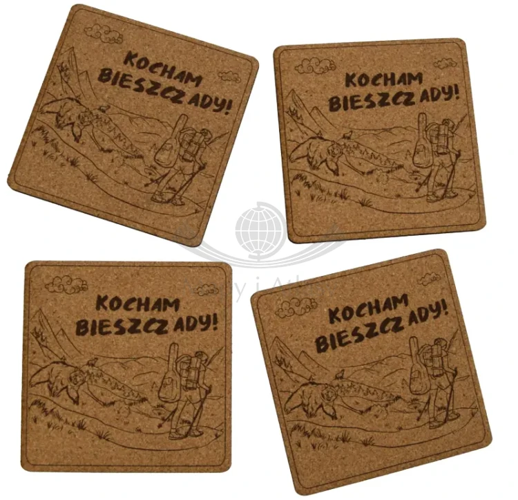 Kocham Bieszczady. Zestaw: 4 x podkładka pod kubek