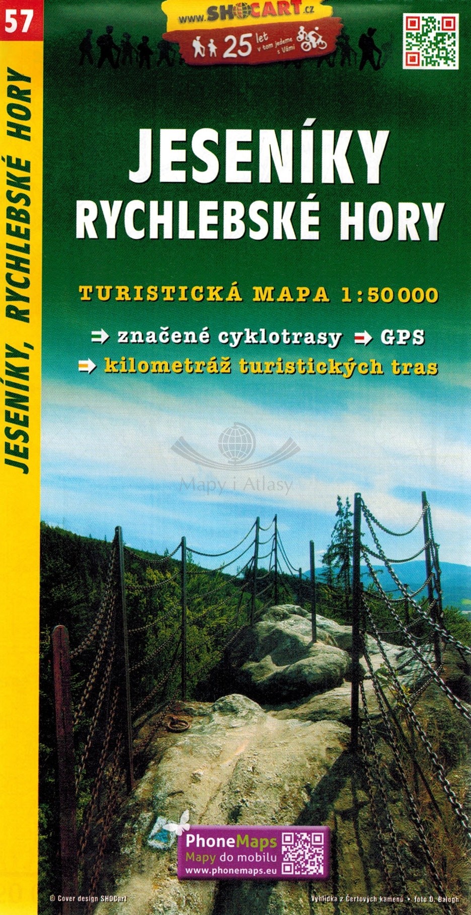 Jesioniki, Góry Złote / Jeseniky, Rychlebske Hory. Mapa turystyczna 57. Shocart