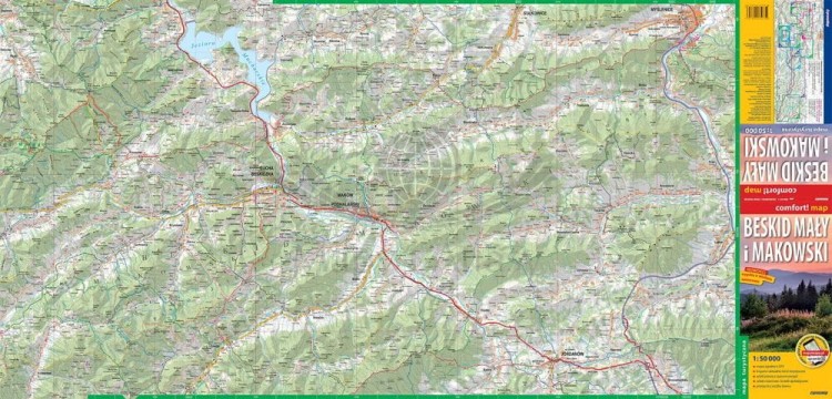 Beskid Mały i Makowski 1:50 000. Laminowana mapa turystyczna wydawnictwa ExpressMap. Pierwsza strona