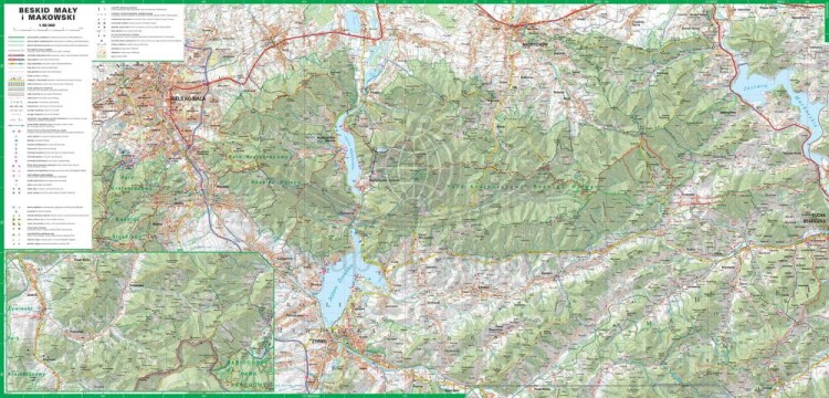 Beskid Mały i Makowski 1:50 000. Laminowana mapa turystyczna wydawnictwa ExpressMap. Druga strona