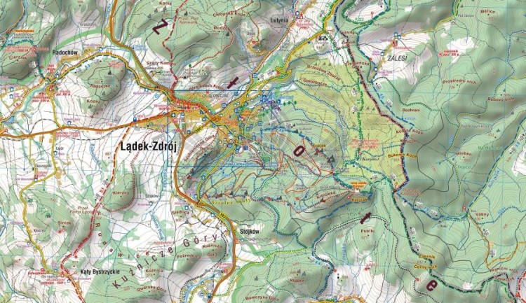 Góry Złote, góry Bialskie / Rychlebske hory. Mapa turystyczna wydawnictwa Compass. Fragment