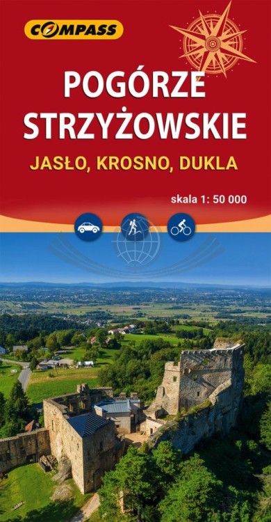 Pogórze Strzyżowskie. Jasło, Krosno, Dukla. Mapa turystyczna wydawnictwa Compass. Okładka