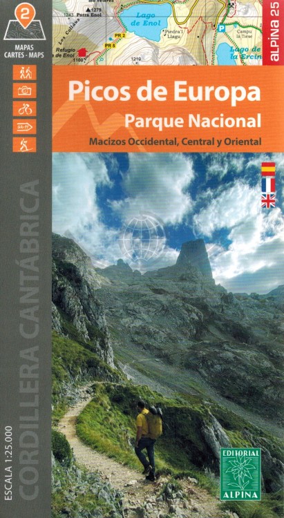 Picos de Europa 1:25 000. Zestaw dwóch map samochodowo-turystycznych wydawnictwa Editorial Alpina. Okładka