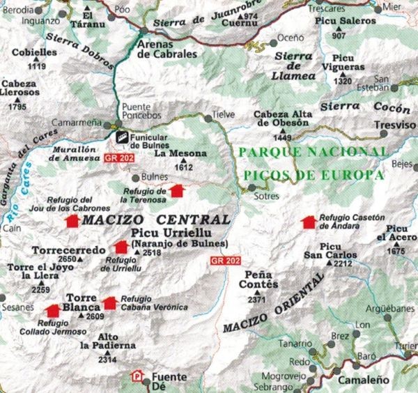 Picos de Europa 1:25 000. Zestaw dwóch map samochodowo-turystycznych wydawnictwa Editorial Alpina. Mapa 1 - zasięg