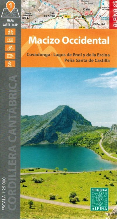 Picos de Europa 1:25 000. Zestaw dwóch map samochodowo-turystycznych wydawnictwa Editorial Alpina. Mapa 2 - Okładka