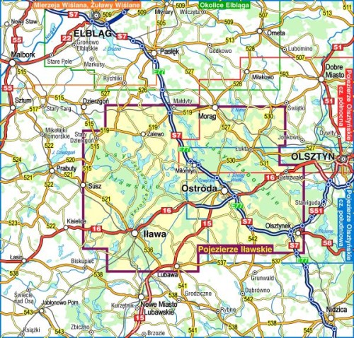 Pojezierze Iławskie 1:50 000. Mapa turystyczna wydawnictwa Compass. Zasięg