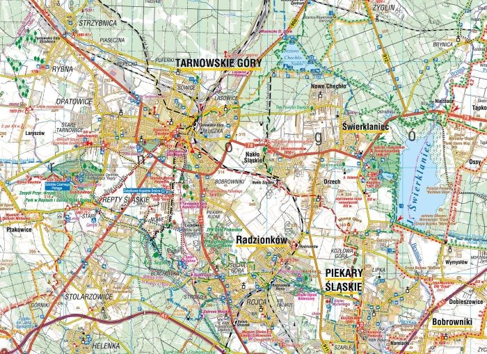Śląskie - część północna. Mapa turystyczno-rowerowa wydawnictwa Compass. Fragment 1