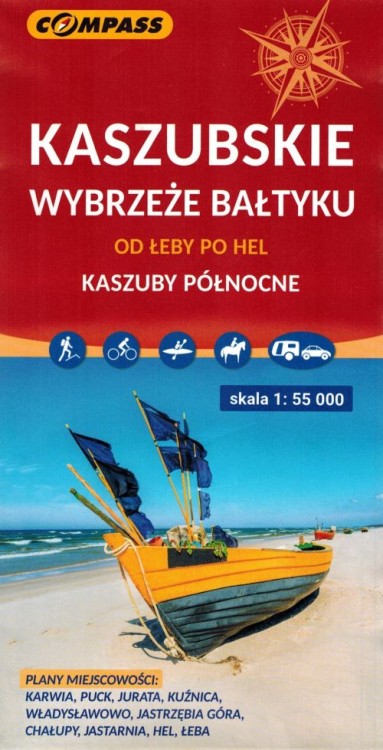 Kaszubskie Wybrzeże Bałtyku 1:55 000. Kaszuby Północne. Mapa turystyczna wydawnictwa Compass. Okładka