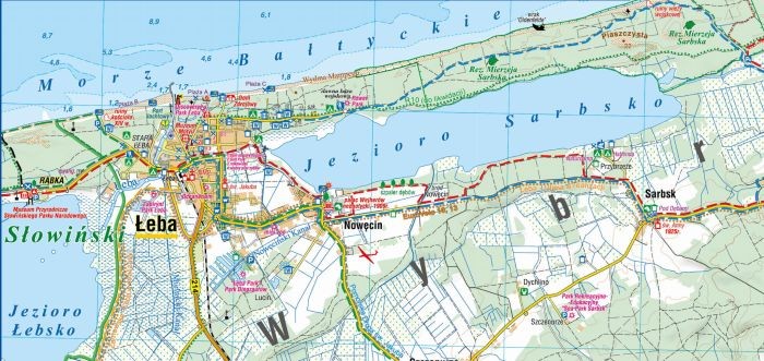 Kaszubskie Wybrzeże Bałtyku 1:55 000. Kaszuby Północne. Mapa turystyczna wydawnictwa Compass. Fragment 2