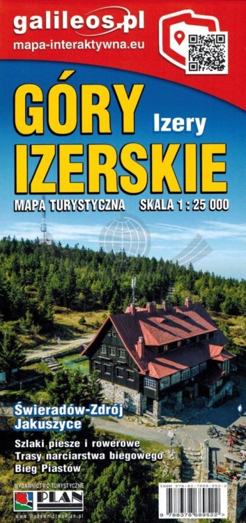 Góry Izerskie, Izery 1:25 000. Mapa turystyczna wydawnictwa Galileos. Okładka