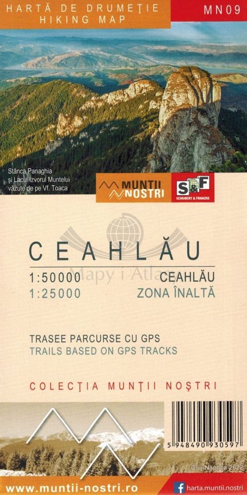 Ceahlau 1:50 000 / 1:25 000. Mapa turystyczna MN09. Schubert & Franzke