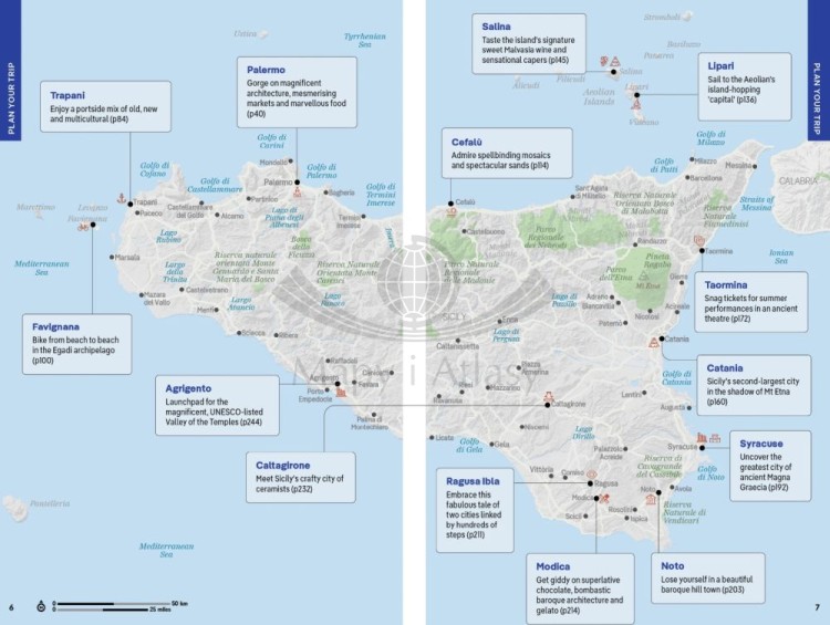 Sycylia / Sicily. Przewodnik wydawnictwa Lonely Planet. Przykładowe strony 1