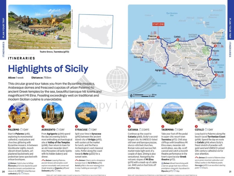 Sycylia / Sicily. Przewodnik wydawnictwa Lonely Planet. Przykładowe strony 2