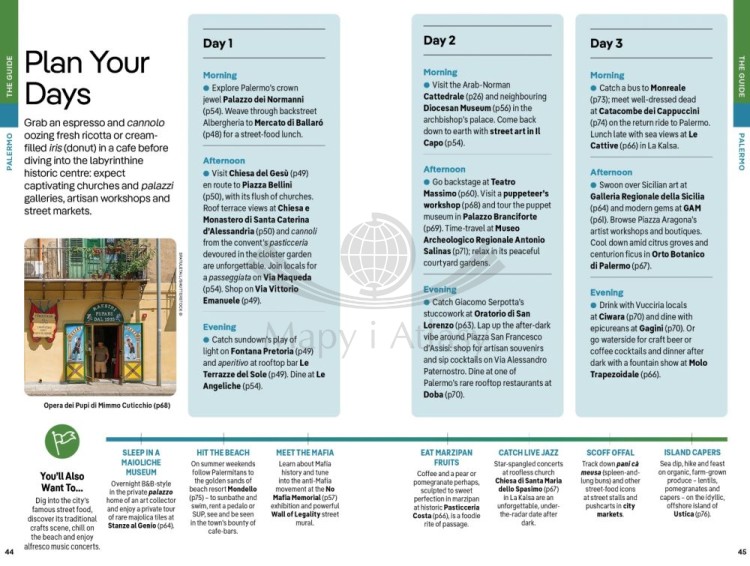 Sycylia / Sicily. Przewodnik wydawnictwa Lonely Planet. Przykładowe strony 5