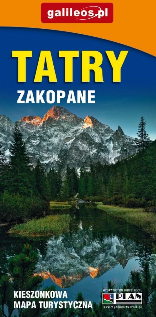 Tatry, Zakopane. Kieszonkowa, laminowana mapa turystyczna / Plan miasta. Wyd. 2025. Galileos