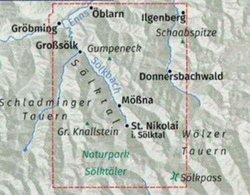 Niskie Taury. Dachsteingebirge, Schladminger Tauern. Zestaw trzech map turystycznych 293 wydawnictwa Kompass. Zasięgu zestawu