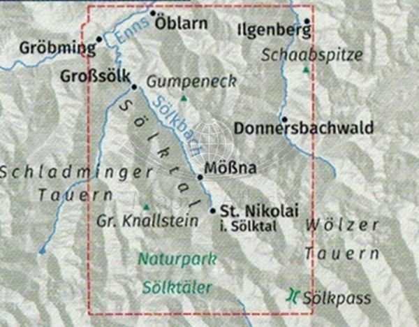 Niskie Taury. Dachsteingebirge, Schladminger Tauern. Zestaw trzech map turystycznych 293 wydawnictwa Kompass. Zasięgu zestawu