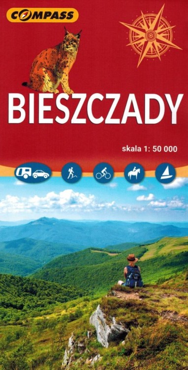 Bieszczady 1:50 000. Mapa turystyczna wydawnictwa Compass. Okładka