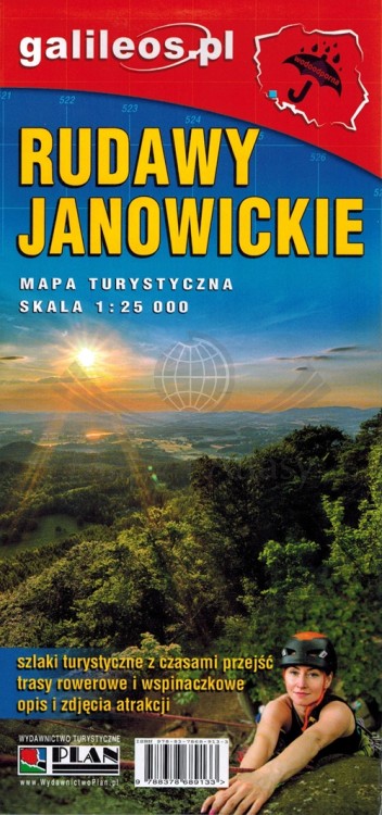 Rudawy Janowickie 1:25 000. Laminowana mapa turystyczna wydawnictwa Galileos. Okładka