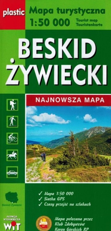 Beskid Żywiecki 1:50 000. Laminowana mapa turystyczna wydawnictwa WiT. Okładka