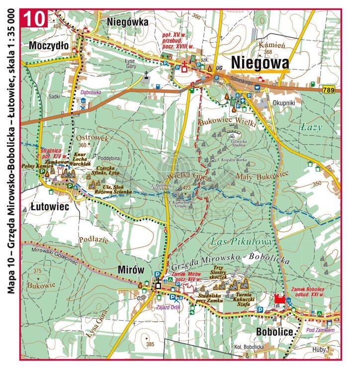 Jura dla wspinaczy 1:100 000. Laminowana mapa turystyczna wydawnictwa Compass. Fragment 2