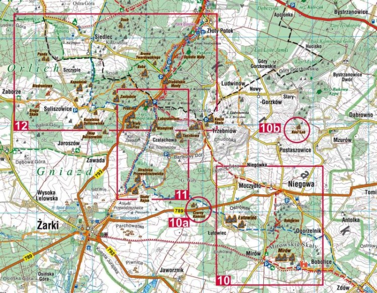 Jura dla wspinaczy 1:100 000. Laminowana mapa turystyczna wydawnictwa Compass. Fragment 1