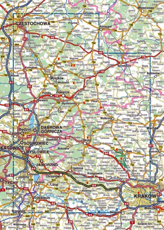 Jura dla wspinaczy 1:100 000. Laminowana mapa turystyczna wydawnictwa Compass. Zasięg