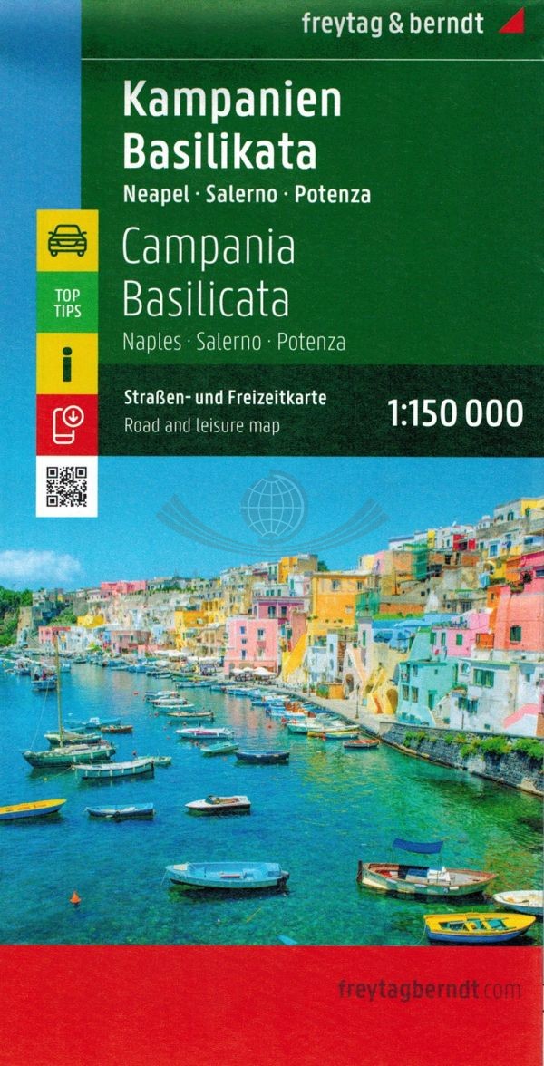 Kampania, Basilicata. Neapol, Salerno, Potenza. Mapa samochodowo-turystyczna. Wyd. 2025. Freytag & Berndt