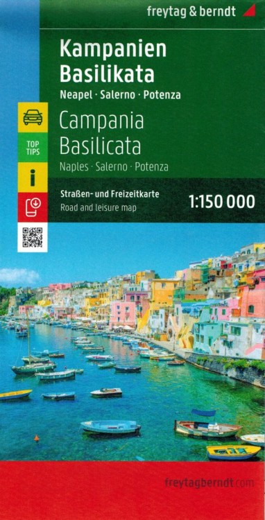 Kampania, Basilicata. Neapol, Salerno, Potenza. Mapa samochodowo-turystyczna wydawnictwa Freytag Berndt. Okładka