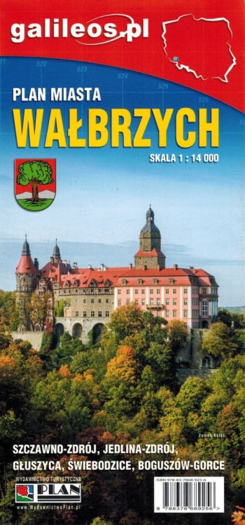 Wałbrzych / Powiat wałbrzyski. Plan miasta / Mapa turystyczna wydawnictwa Galileos. Okładka