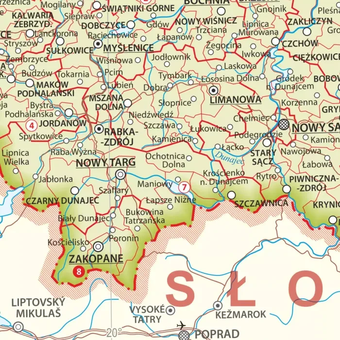 6.webpPolska 1:1 000 000. Dwustronna mapa ścienna. Administracyjna i fizyczna. Strona administracyjna - fragment 3