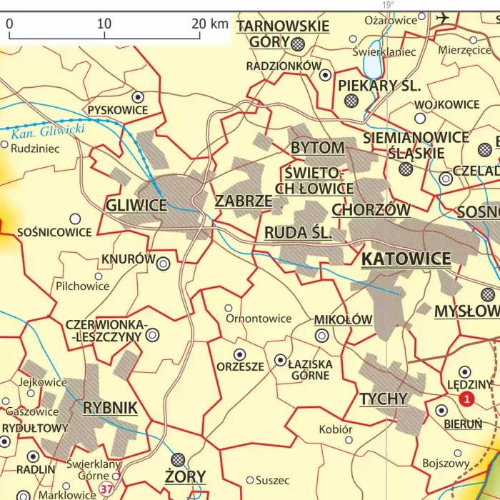 7.webpPolska 1:1 000 000. Dwustronna mapa ścienna. Administracyjna i fizyczna. Strona administracyjna - fragment 4