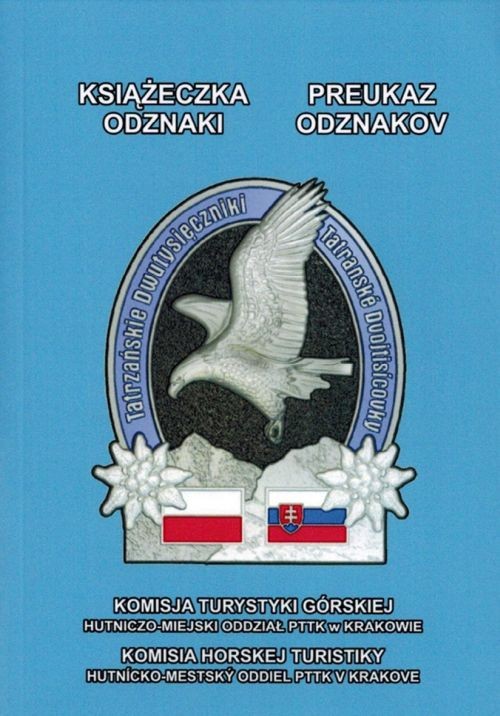 Książeczka odznaki "Tatrzańskie Dwutysięczniki" wydawnictwa PTTK Kraków. Okładka