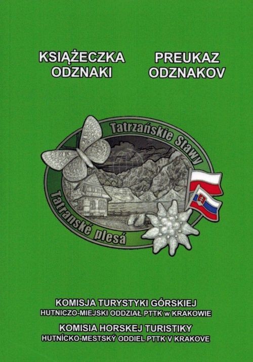 Książeczka odznaki "Tatrzańskie Stawy" wydawnictwa PTTK Kraków. Okładka